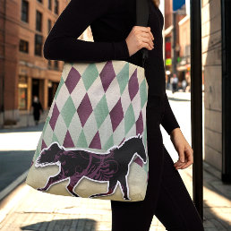 Mardi Gras Harlequin Horse Crossbody Bag