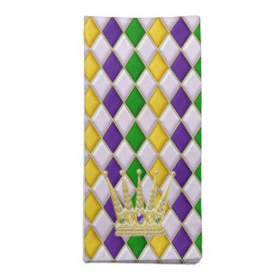 Mardi Gras Harlequin Pattern3 w/crown Napkins