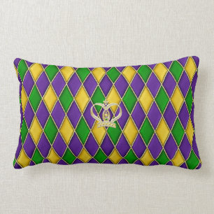 Mardi Gras Harlequin Pattern 2 w/crown Pillows