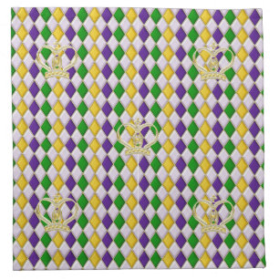 Mardi Gras Harlequin Pattern 2 w/crowns Napkins
