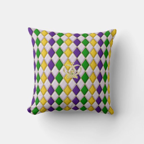 Mardi Gras Harlequin Pattern 3 wcrown Pillows