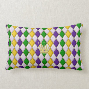 Mardi Gras Harlequin Pattern 3 w/crown Pillows