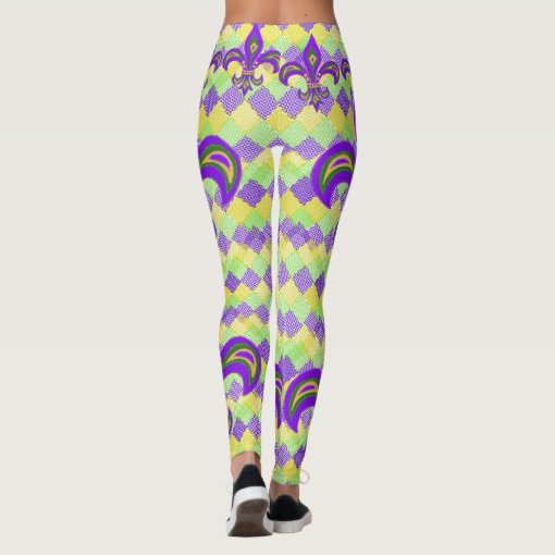 Mardi Gras Harlequin Pattern And Fleur De Lis Leggings Zazzle 