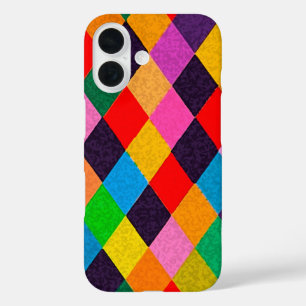 MARDI GRAS HARLEQUIN PATTERN Colorful Rhombi iPhone 16 Case