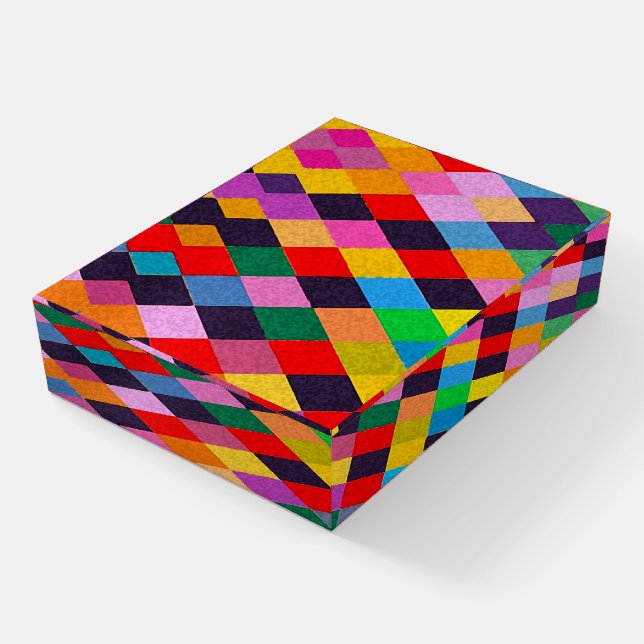 MARDI GRAS HARLEQUIN PATTERN Colorful Rhombi  Paperweight (Angled)