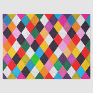 MARDI GRAS HARLEQUIN PATTERN Colorful Rhombi Tissue Paper