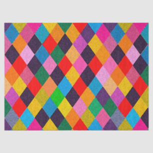 MARDI GRAS HARLEQUIN PATTERN Colorful Rhombi Tissue Paper