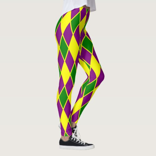 Mardi Gras Harlequin Pattern Mardi_Gras Leggings