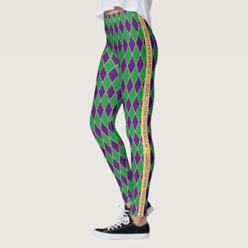 Mardi Gras  Harlequin Pattern  Personalized Leggings