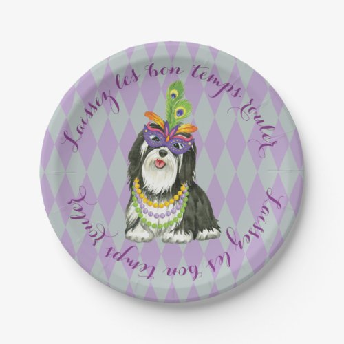 Mardi Gras Havanese Paper Plates