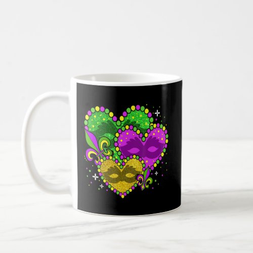 Mardi Gras Heart Fleur_de_lys Symbol Mardi Gras  Coffee Mug