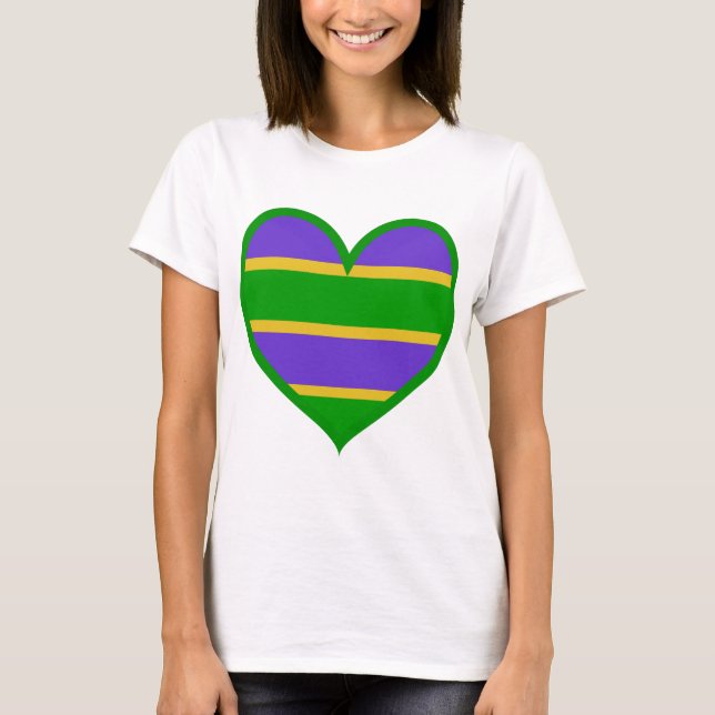 Mardi Gras Heart T-Shirt (Front)
