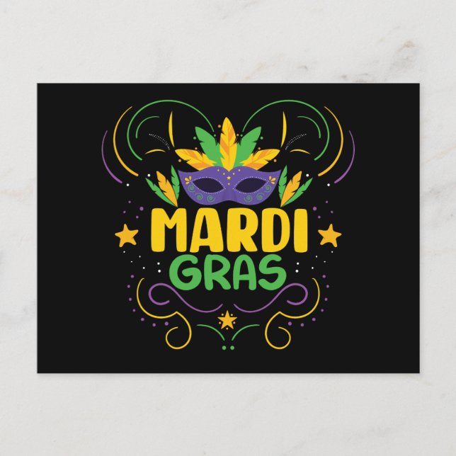 Mardi Gras Holiday Postcard (Front)