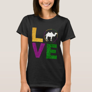 Mardi Gras I Love Camel Animals T-Shirt