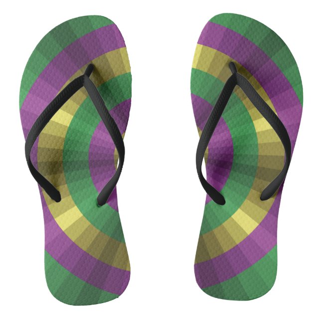 Mardi Gras Illusion Flip Flops (Footbed)