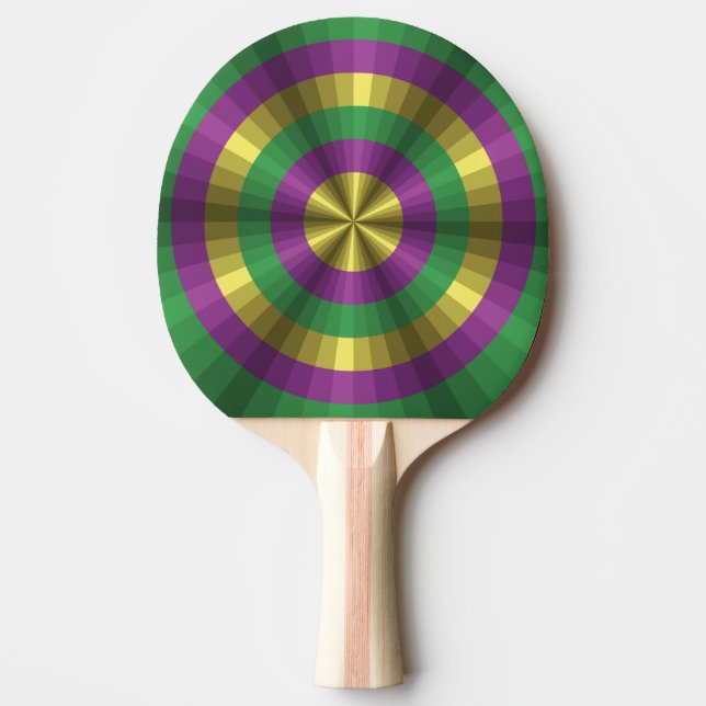 Mardi Gras Illusion Ping Pong Paddle (Front)