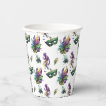 Mardi Gras Inspired Paper Cups