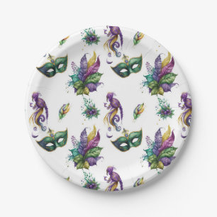 Mardi Gras Inspired Paper Plates