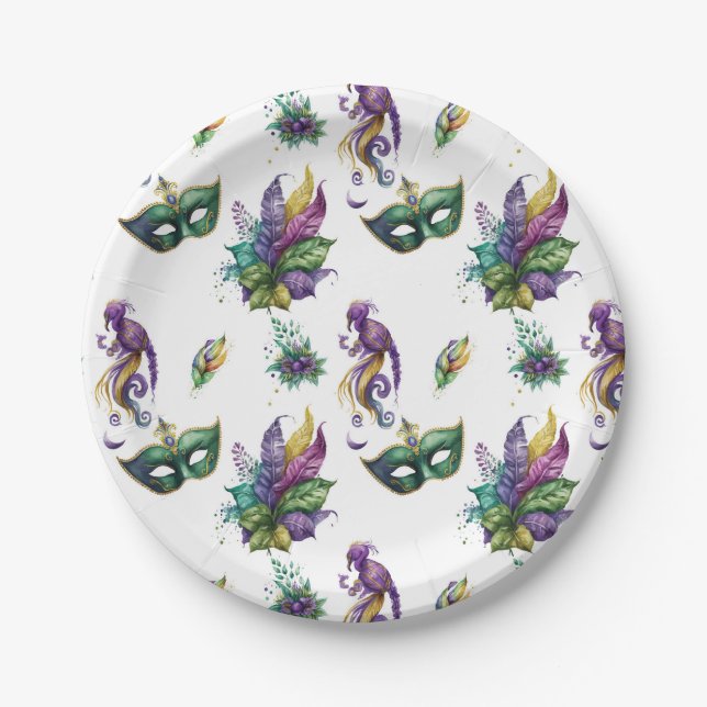 Mardi Gras Inspired Paper Plates (Front)