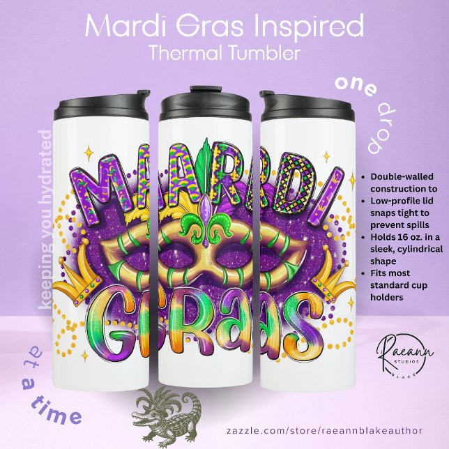 Mardi-Gras Inspired Thermal Tumbler (Creator Uploaded)