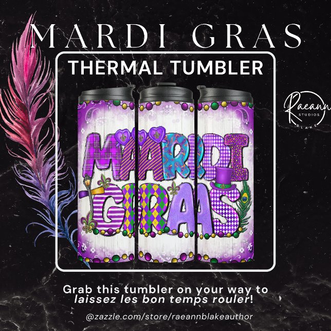 Mardi-Gras Inspired Thermal Tumbler (Creator Uploaded)