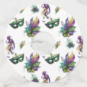Mardi Gras Inspired Wine Glass tag