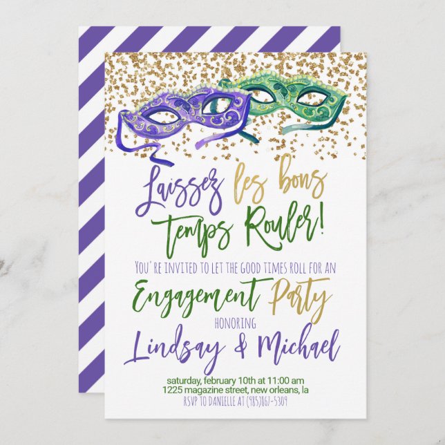 Mardi Gras Invitation (Front/Back)