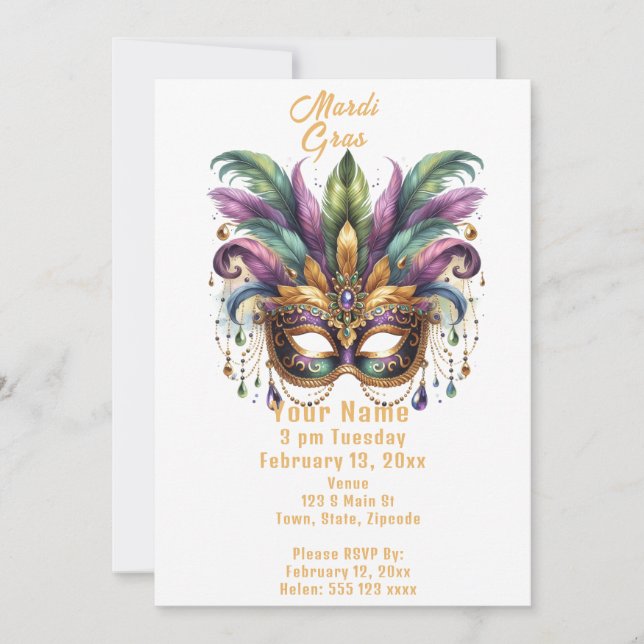 Mardi Gras Invitation (Front)