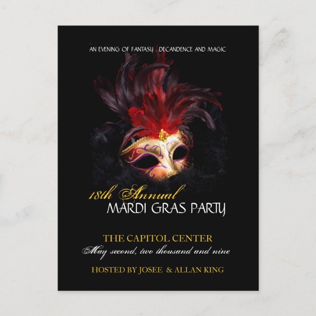 Mardi Gras Invitation (Front)