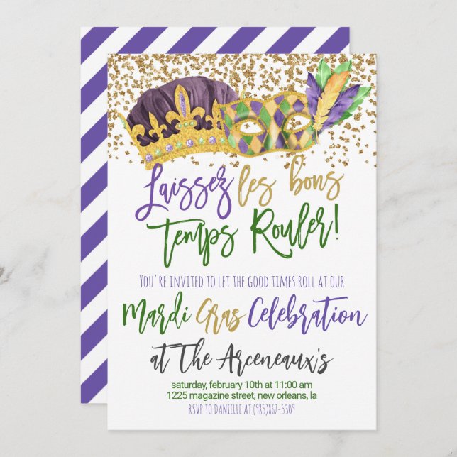Mardi Gras Invitation (Front/Back)