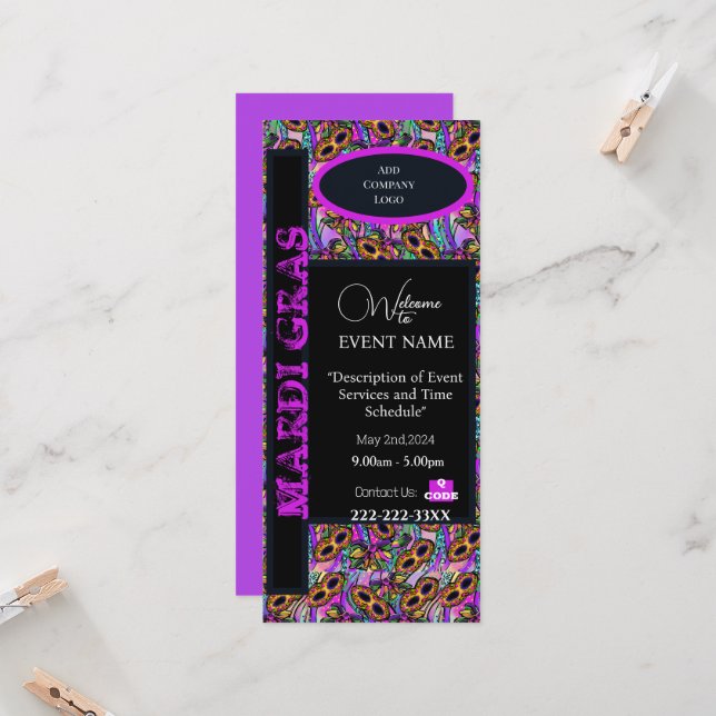 MARDI GRAS INVITATION (Front/Back In Situ)