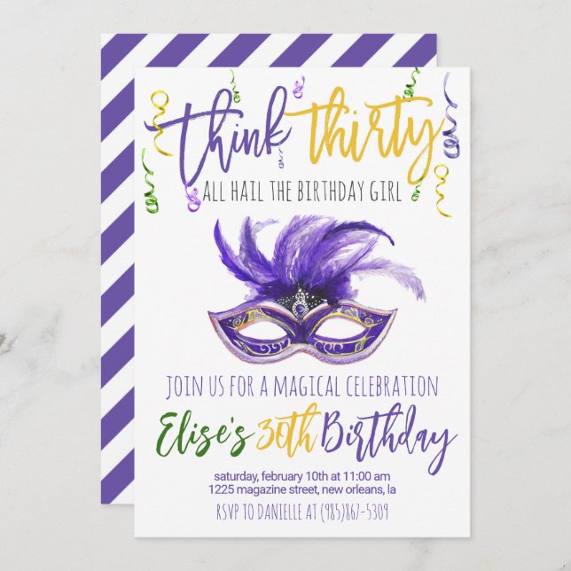 Mardi Gras Invitation (Front/Back)