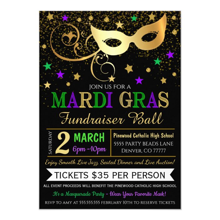 mardi gras invitation wording