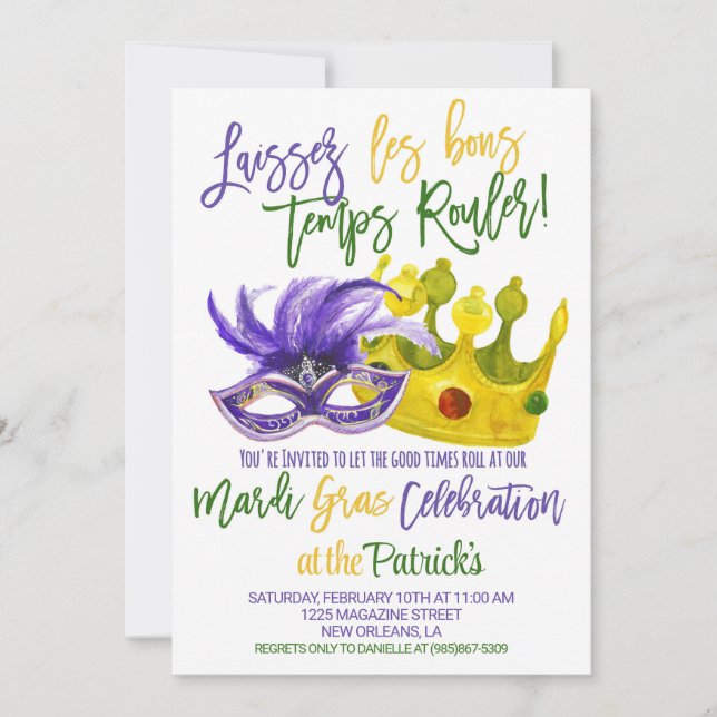 Mardi Gras Invitation (Front)