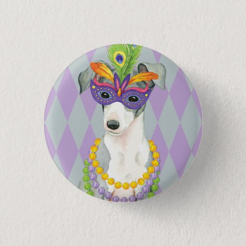 Mardi Gras Italian Greyhound Button