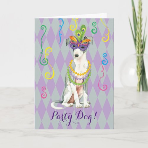 Mardi Gras Italian Greyhound Card