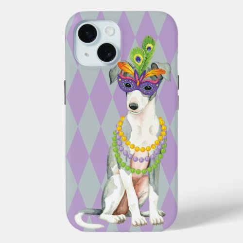 Mardi Gras Italian Greyhound iPhone 15 Case