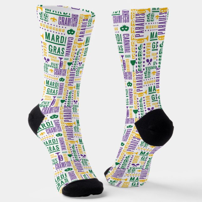 Mardi Gras Jazz Socks (Angled)