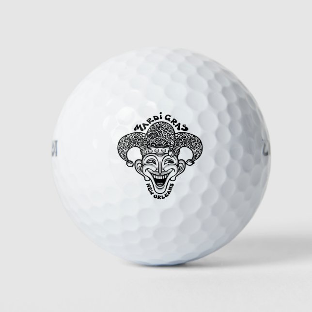 Mardi Gras Jester b/w Golf Balls (Front)