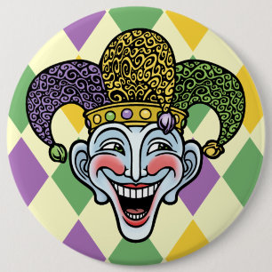 Mardi Gras Jester Button