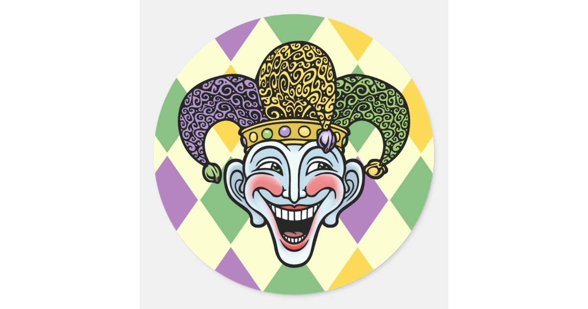 Mardi Gras Mask Beads Sticker, Label, Envelope Seal, Scrapbooking