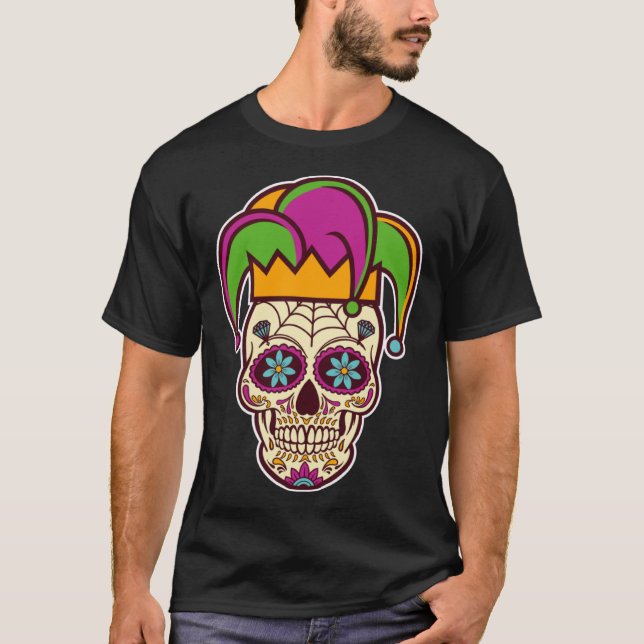 Mardi Gras Jester Costume Louisianians Pride T-Shirt (Front)