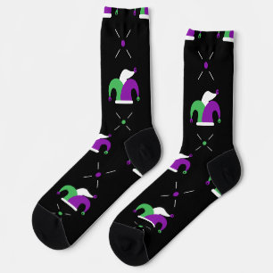 Mardi Gras Jester Hat Crew Socks