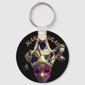 Mardi Gras Jester Mask Colourful Keychain