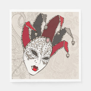 Mardi Gras Jester Mask Venetian Carnival Napkins