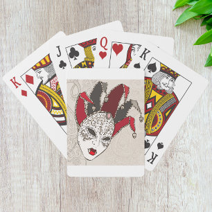 Mardi Gras Jester Mask Venetian Carnival Poker Cards