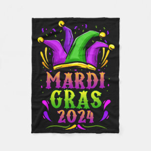 Mardi Gras Jester Outfit Kids Girls Boys Men Women Fleece Blanket