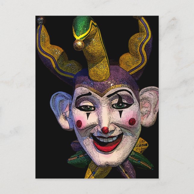 Mardi Gras Jester Postcard (Front)