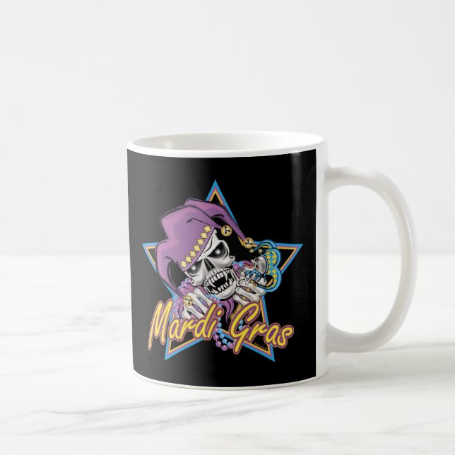 Mardi Gras Jester Skull Coffee Mug (Right)