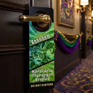 Mardi Gras Jester Therapy Sessions Door Hanger
